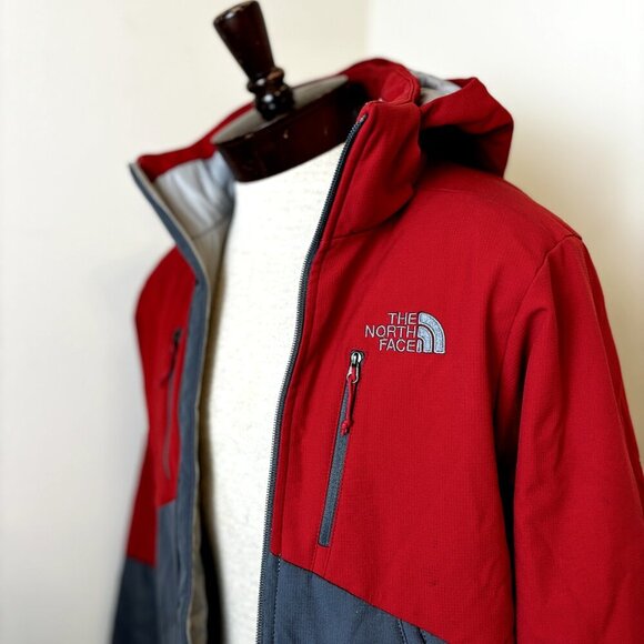 The North Face Size Small Men's Gray Red Primaloft Insulated Hooded Jacket SP‎ - Picture 1 of 14